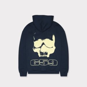 G59 Skull Logo Glow Navy Hoodie